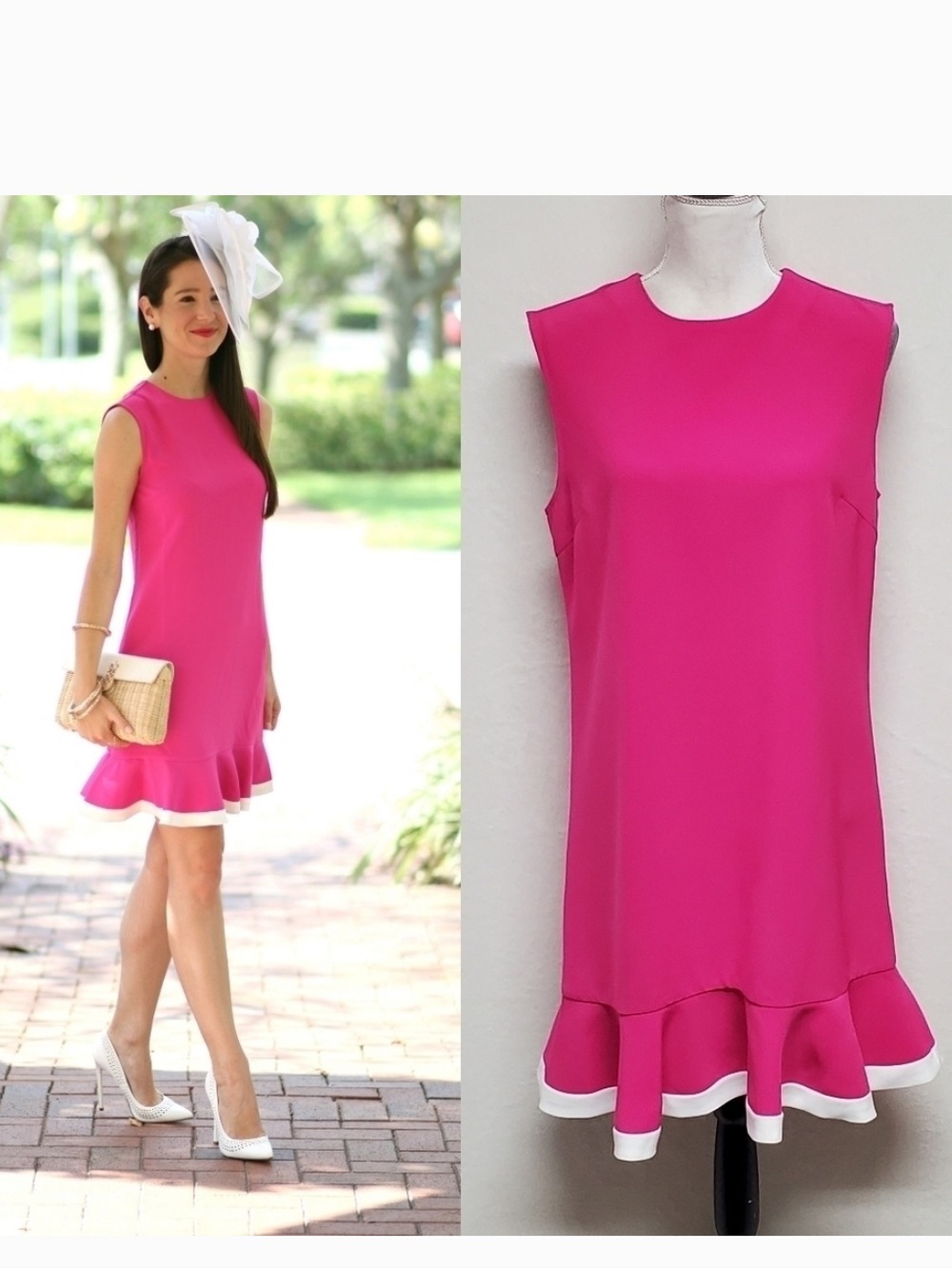 Victoria Beckham S x target Sleeveless Hot Pink Ruffle-Hem Dress